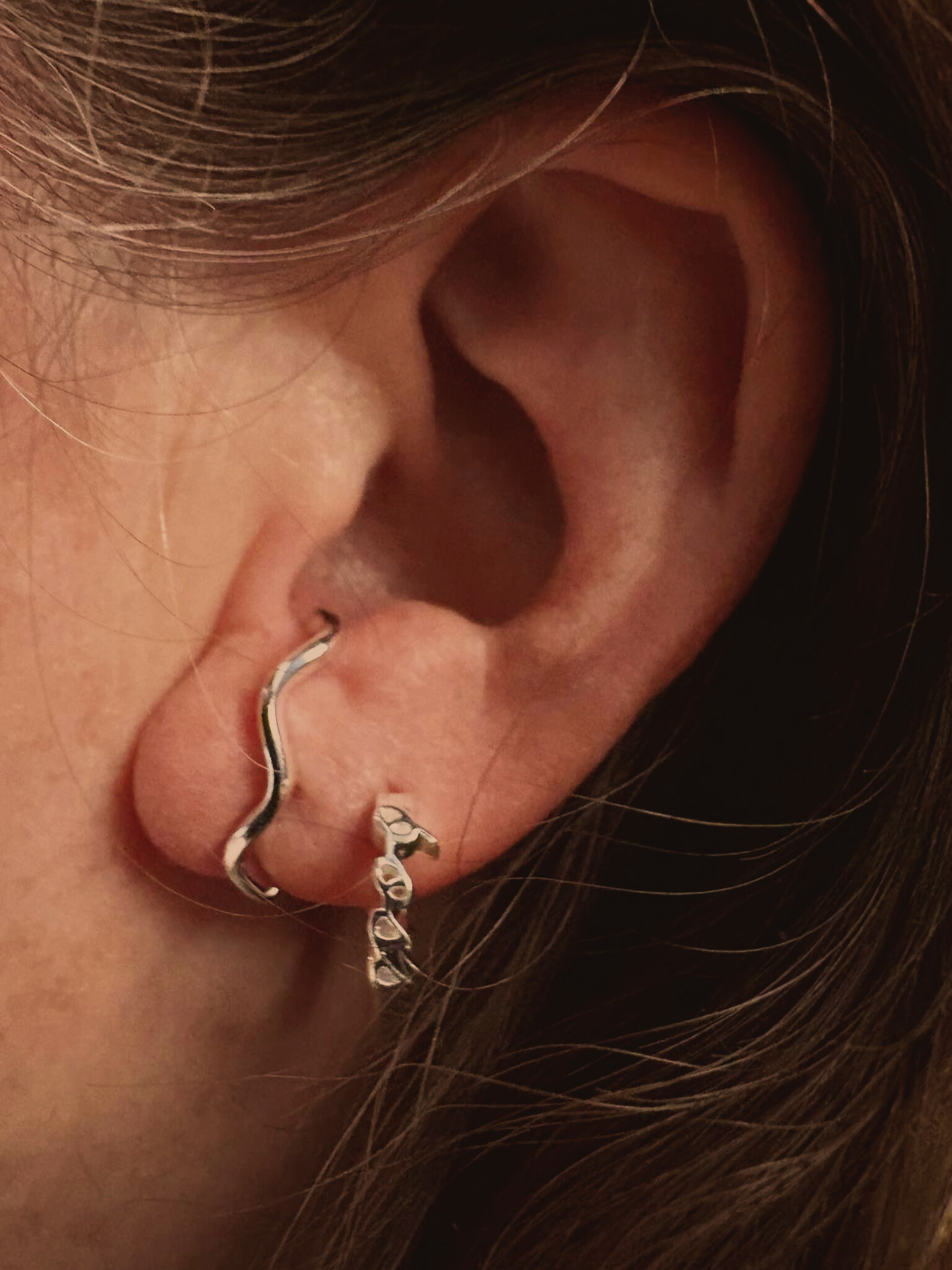 Embrace Wave Earring Silver