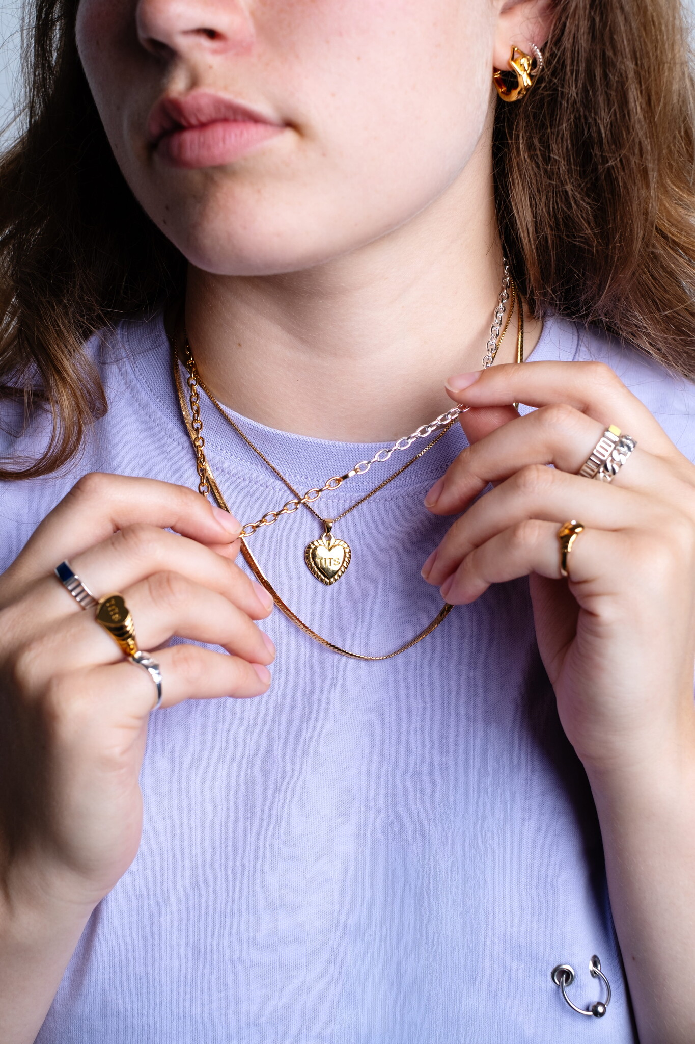 T.I.T.S. GOUD & ZILVER CLASP KETTING
