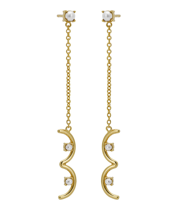 Boobelle pearl earring chain long