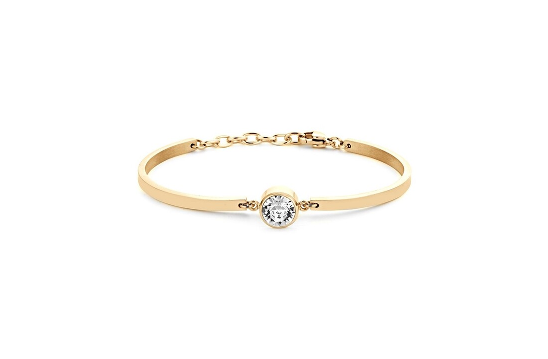Vergulde armband met witte Swarovski