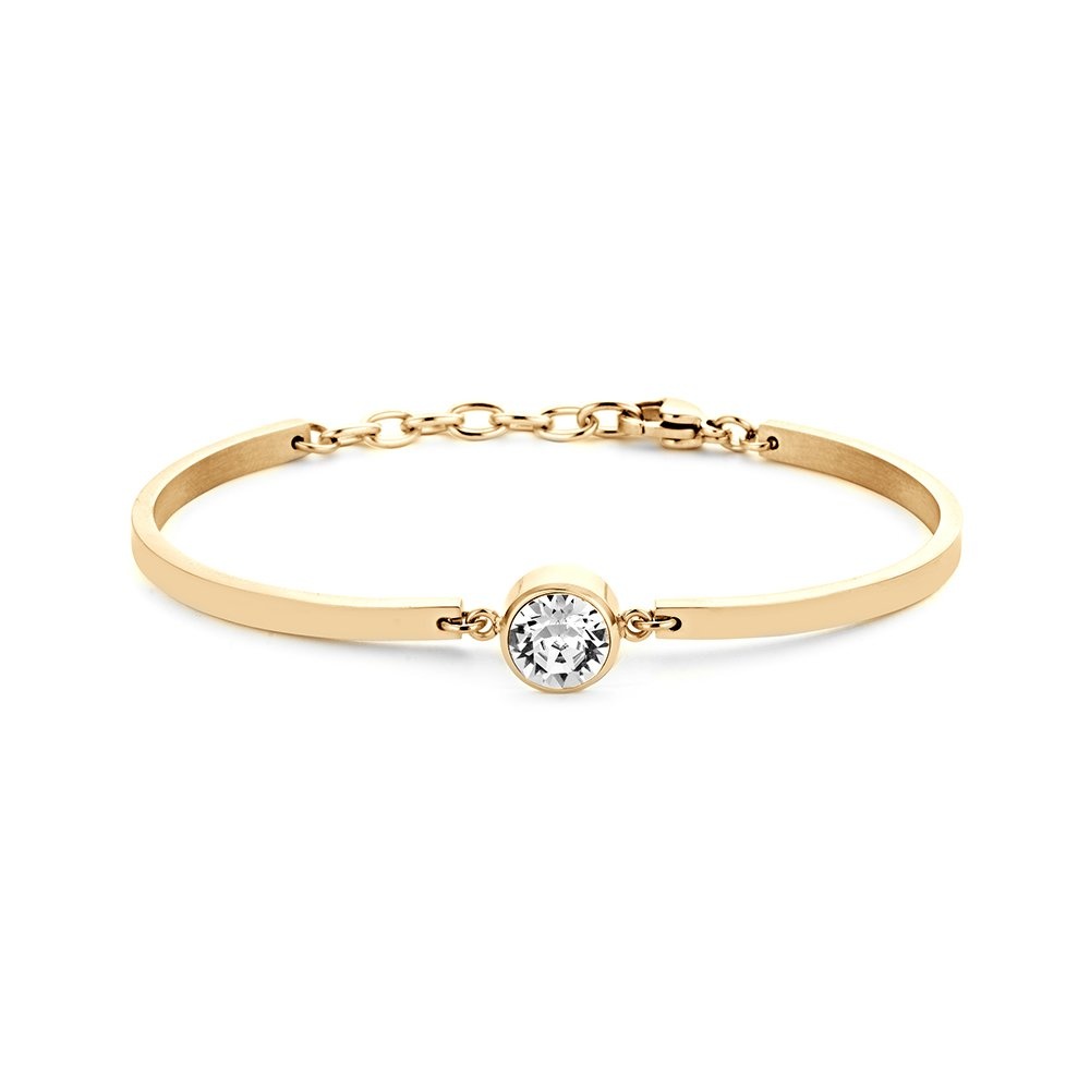Vergulde armband met witte Swarovski