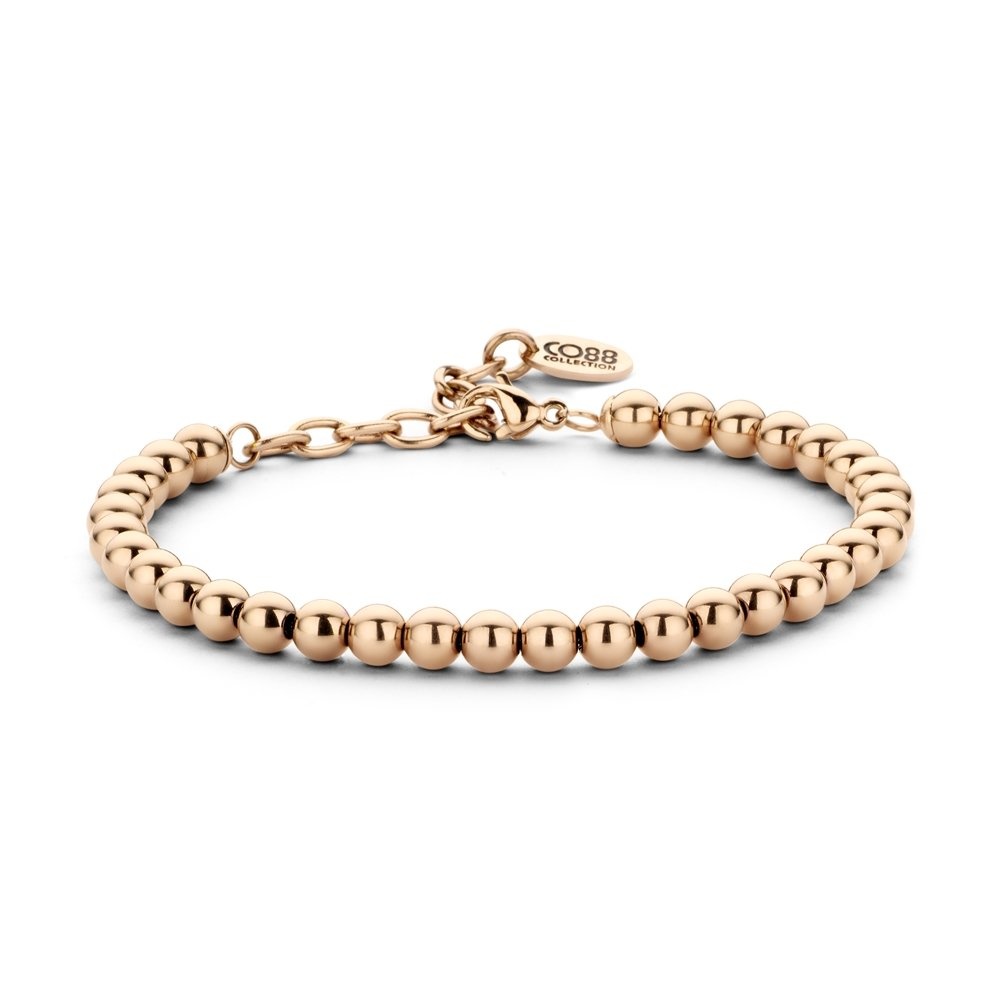 Rosegold ion Plated Beads Bracelet