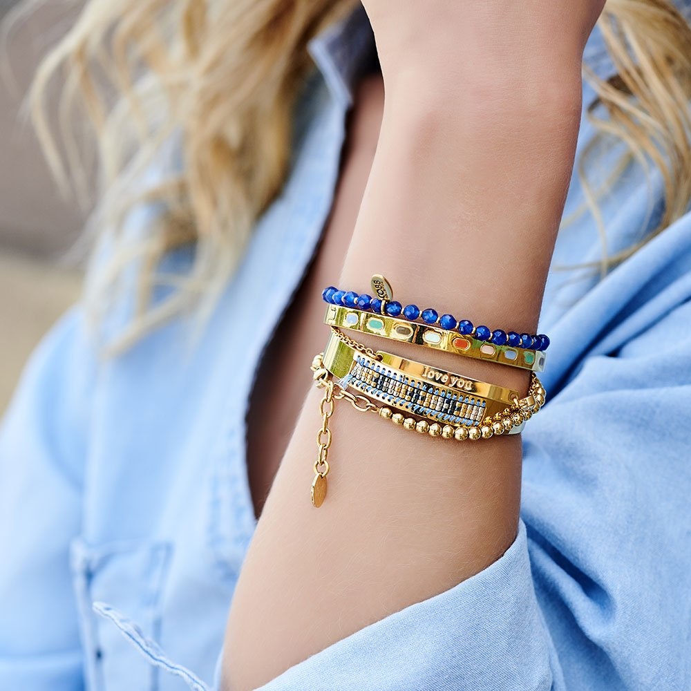 Gold ion Plated Beads Bracelet