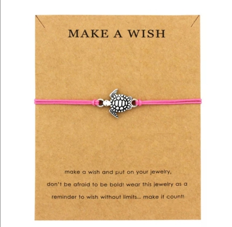 Make a wish armband in zwart of roze
