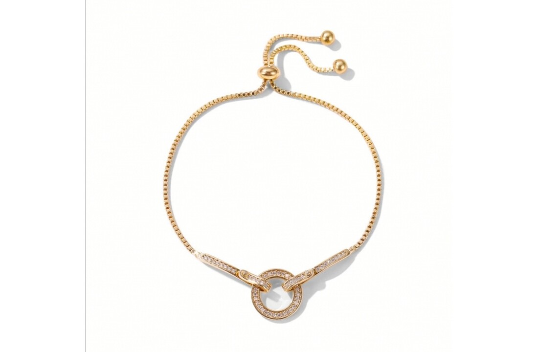 Goudkleurige armband met steentjes