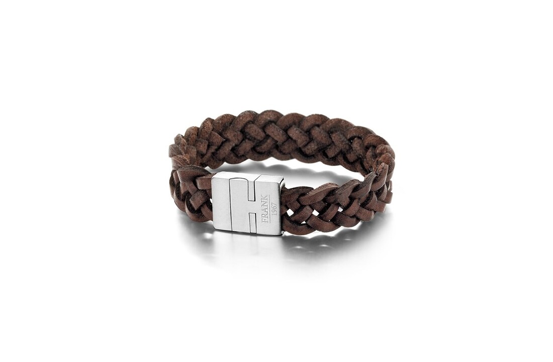 Brown Braided Leather Bracelet