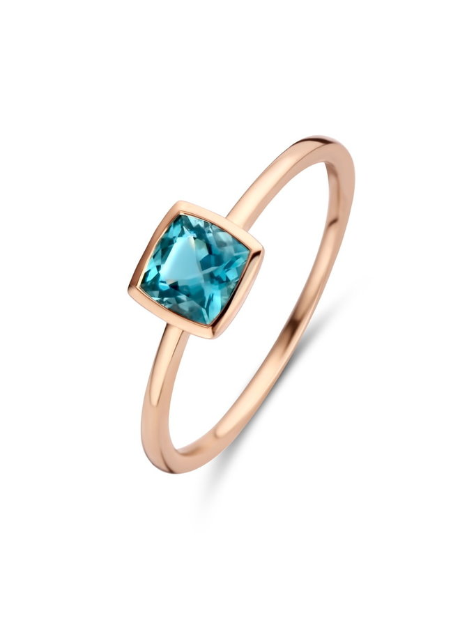 Ring Goud 18kt 063016/T1  Topaas LondonBlue