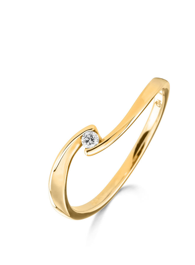 Ring goud 18kt 91CZ25/A 0.06Ct