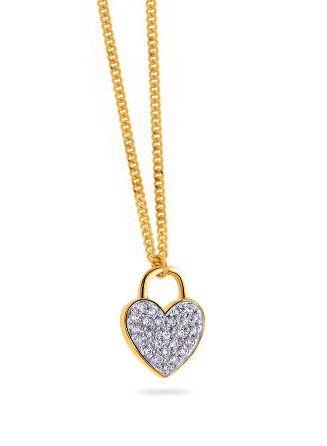 Ketting+hartje Goud 18kt 063159/A 0.10Ct