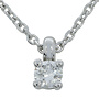 Ketting met solitairhanger 18kt 0.11Ct  witgoud JA4824 0.09Ct