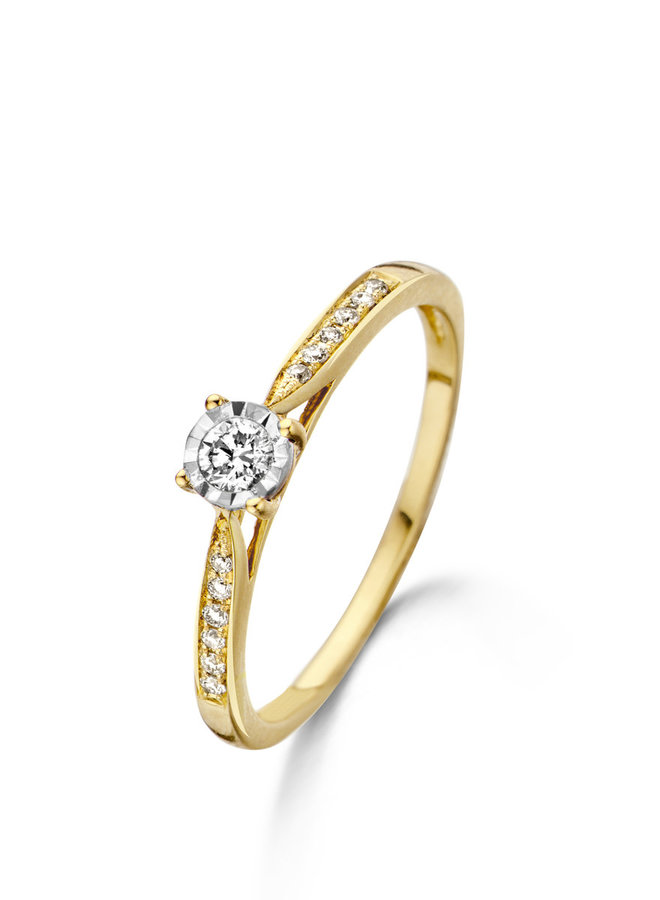 Ring 18kt Goud  056926 0.14Ct