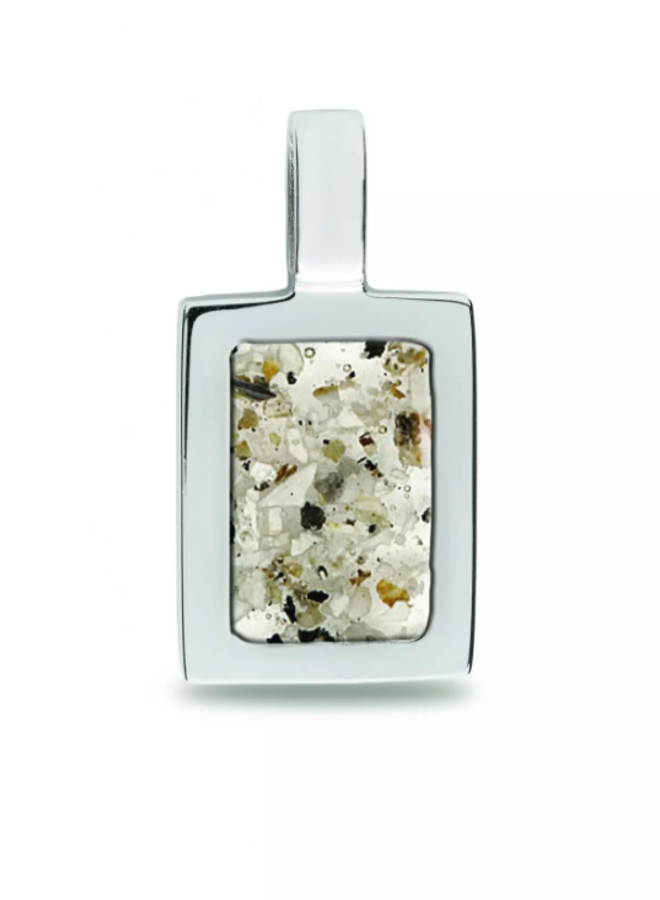 Silver Pendant Rect/Transp RL008T