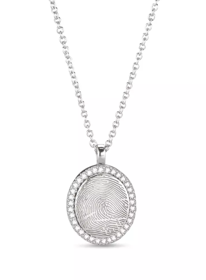 See You Silver Pendant Oval Zirc Small 463S
