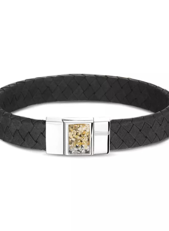 Bracelet Silver/Leather strap BG008
