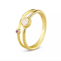 See You Birthstone  Ring Gold Double Band RG048Y18