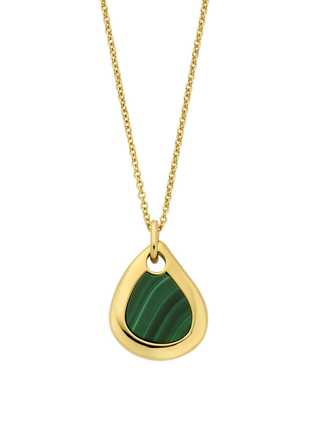 Halsketting 18kt Goud  068636/D 0.40Ct Malachiet