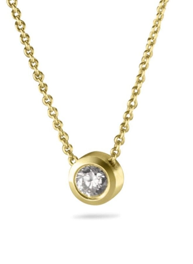 See You 18Kt goud Zirc Pendant/Chain 710Y18Z