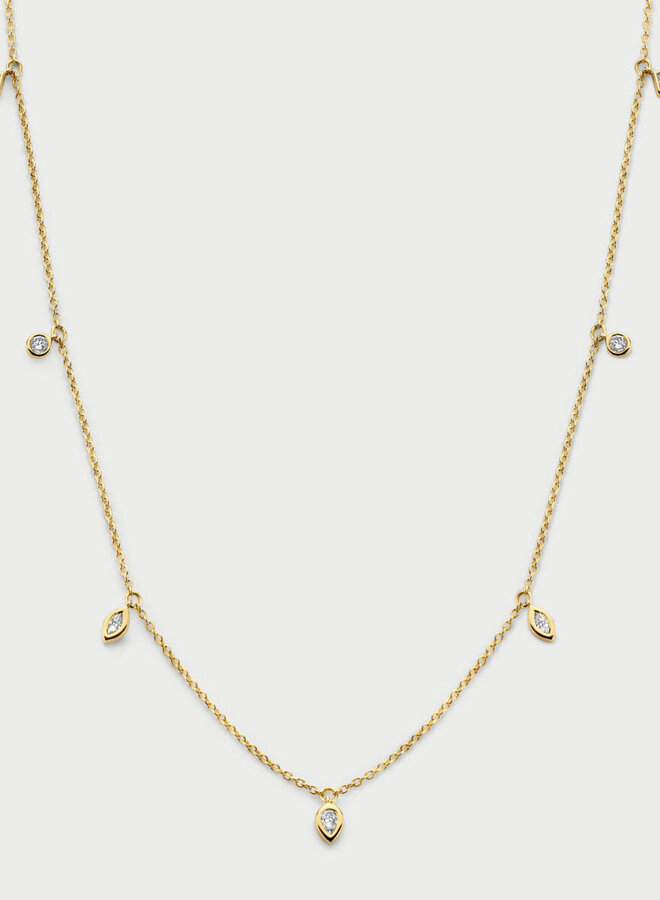 Mérité 14kt Goud MMC001/$ Ketting Lab 0.29Ct
