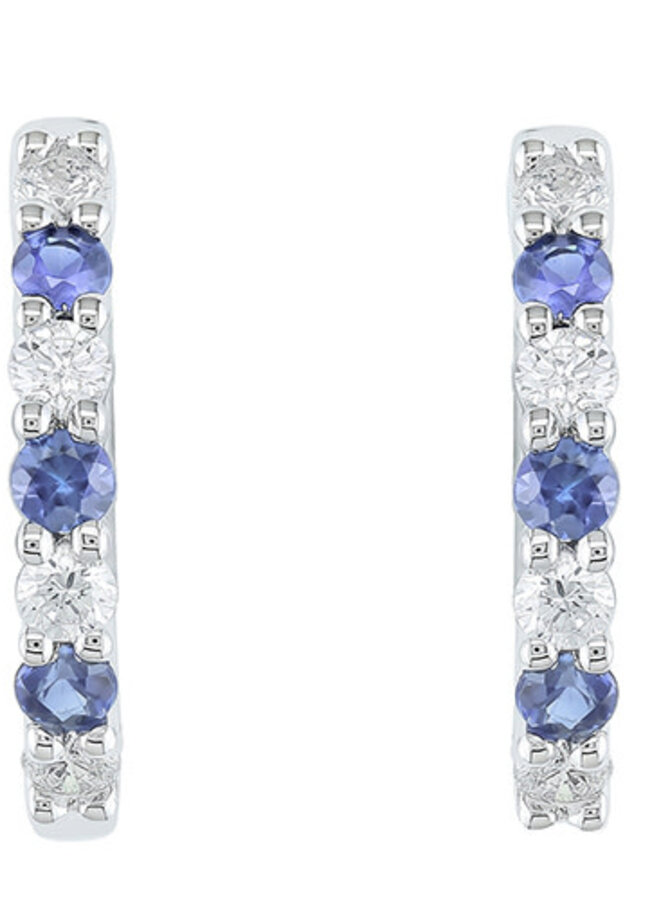 Creolen Goud 18kt E10523SA  0.25Ct+Saf0.27Ct
