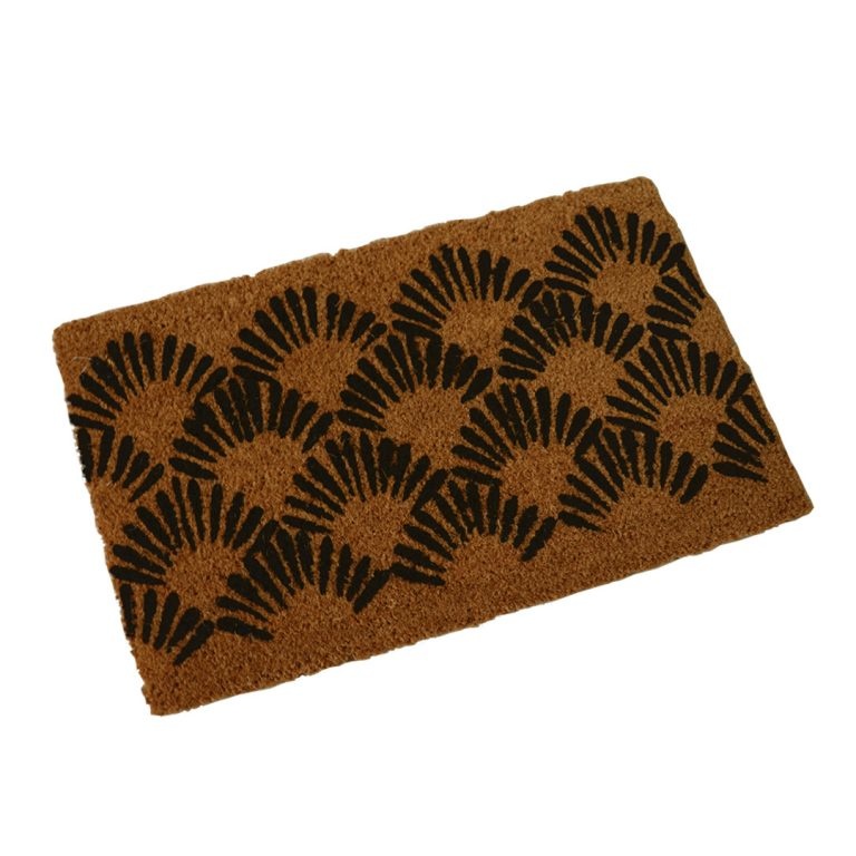 Deurmat - Kokosmat - naturel met patroon 39x59cm