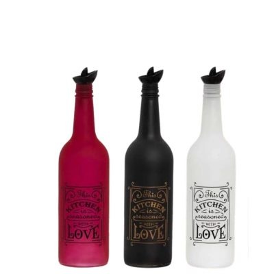 Bouteille d'huile en verre