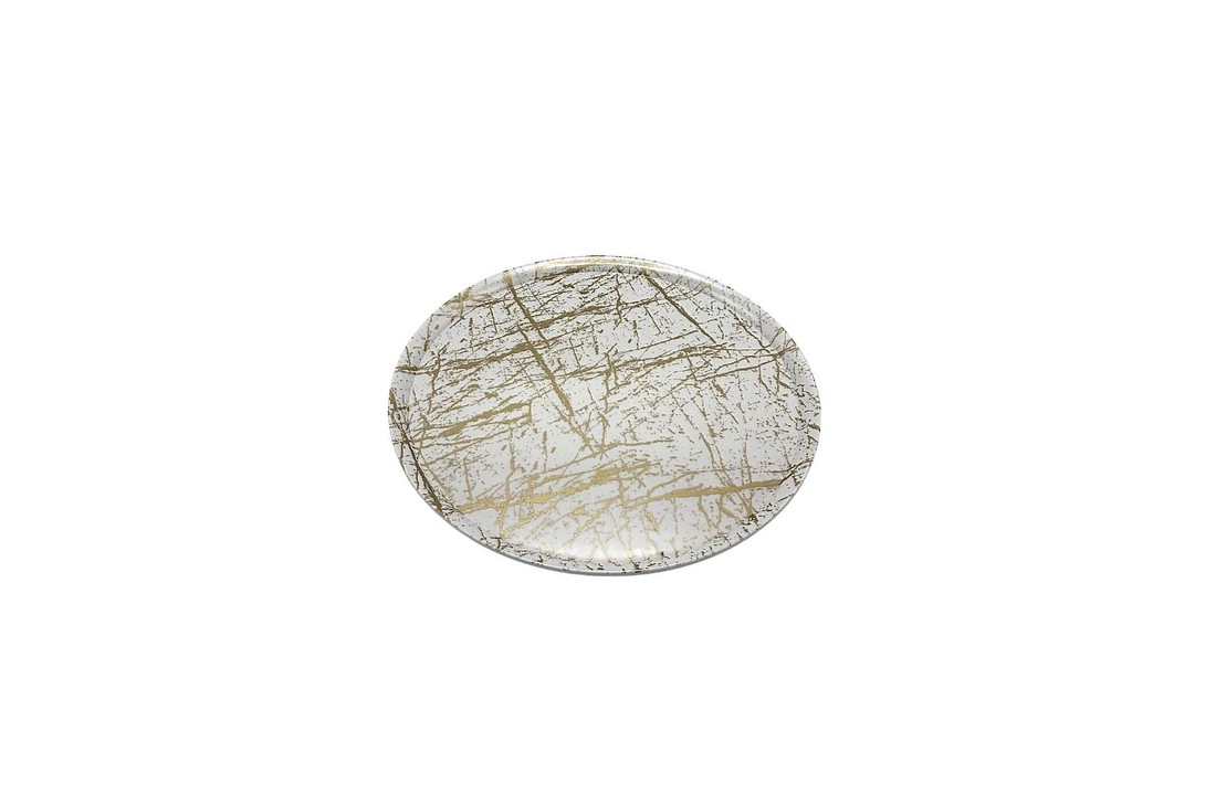 Presentatie Dienblad Ronde Goud Marmeren Melamine Ø 33 cm