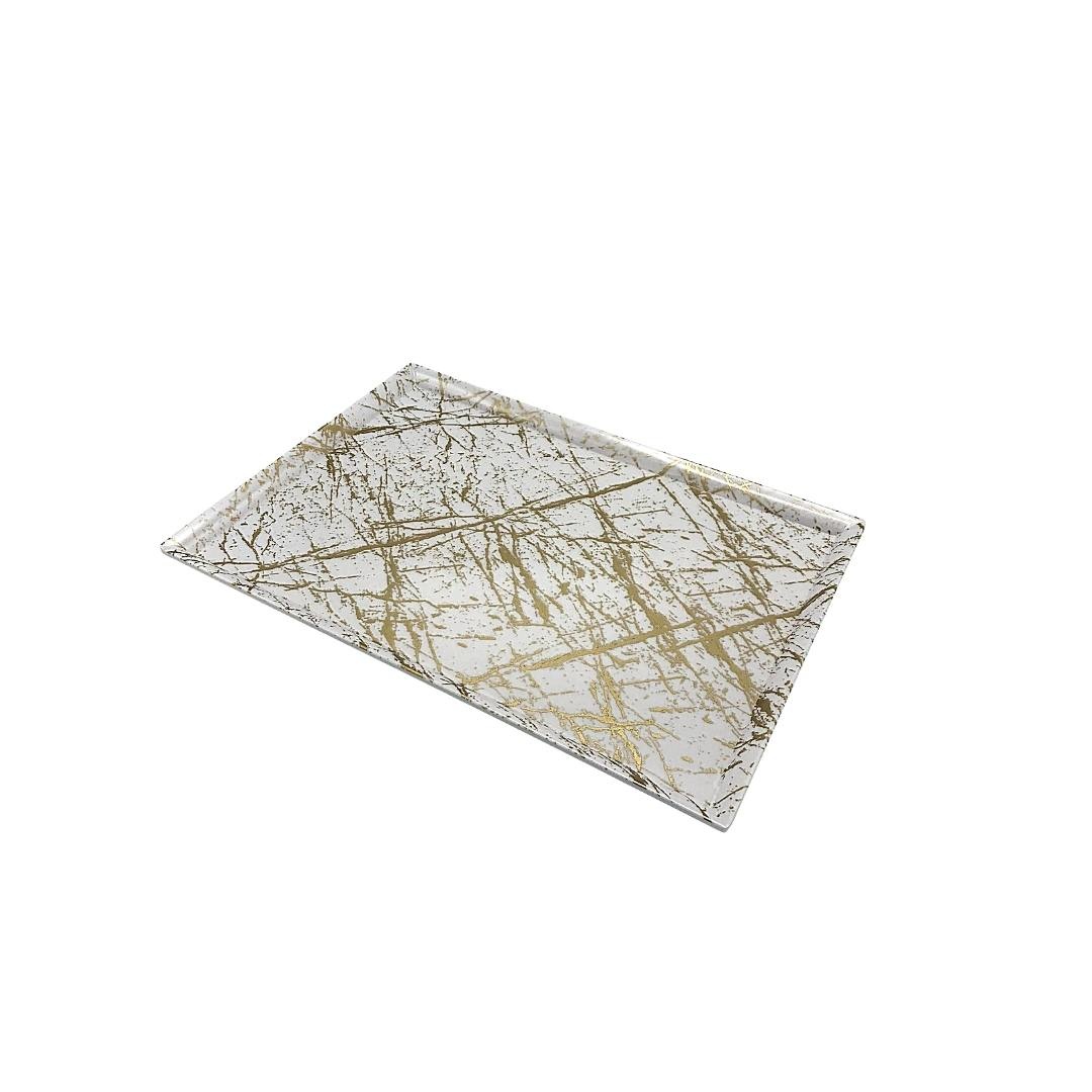 Presentatie Dienblad Goud Marmeren Melamine 35 x 25cm