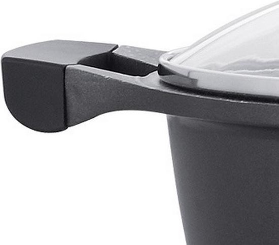 Marmite en Marbre avec Couvercle en Verre Noir - ⌀34cm