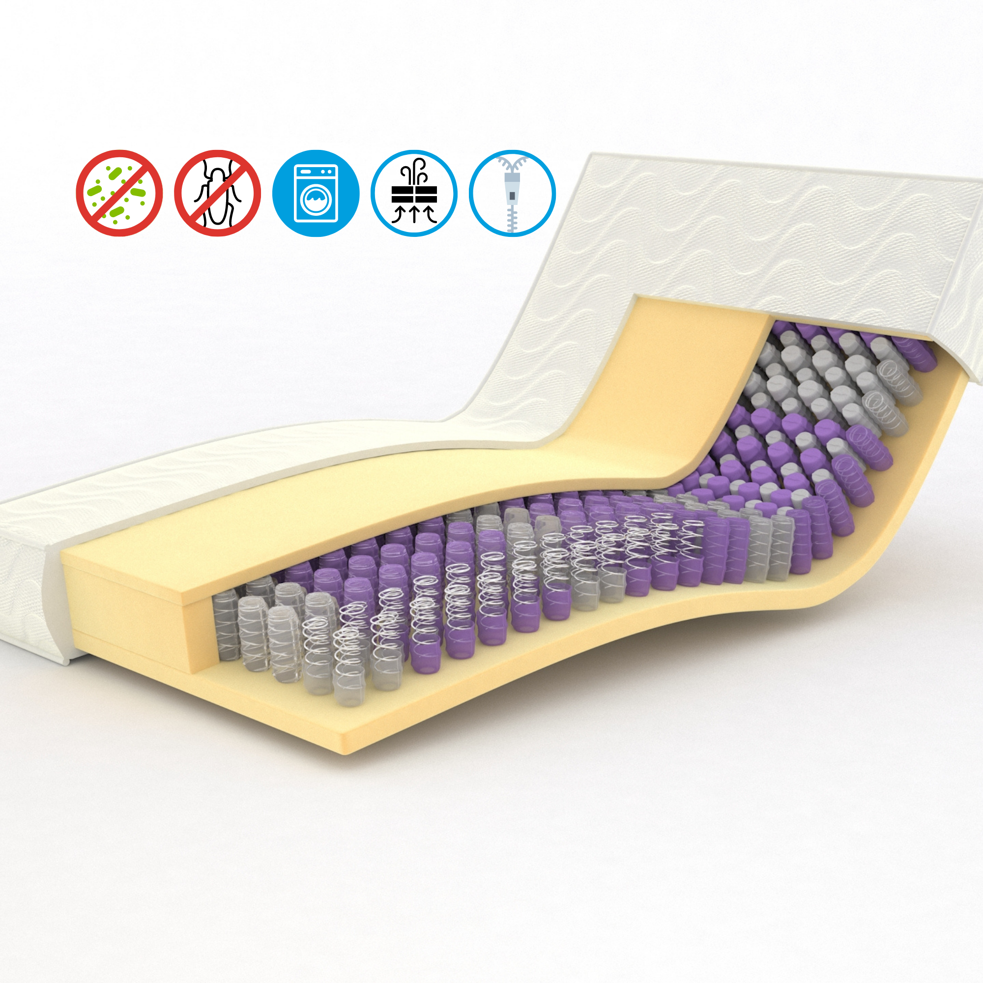 Pocket froide matelas en mousse HR - Épaisseur 25 cm