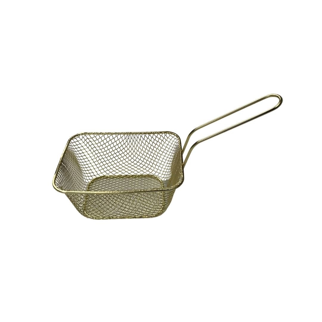 Mini Mandje met greep - RVS - Zilver of goud