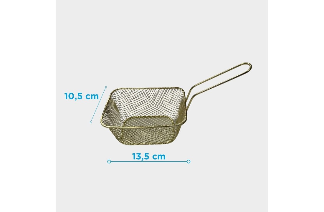 Mini Mandje met greep - RVS - Zilver of goud