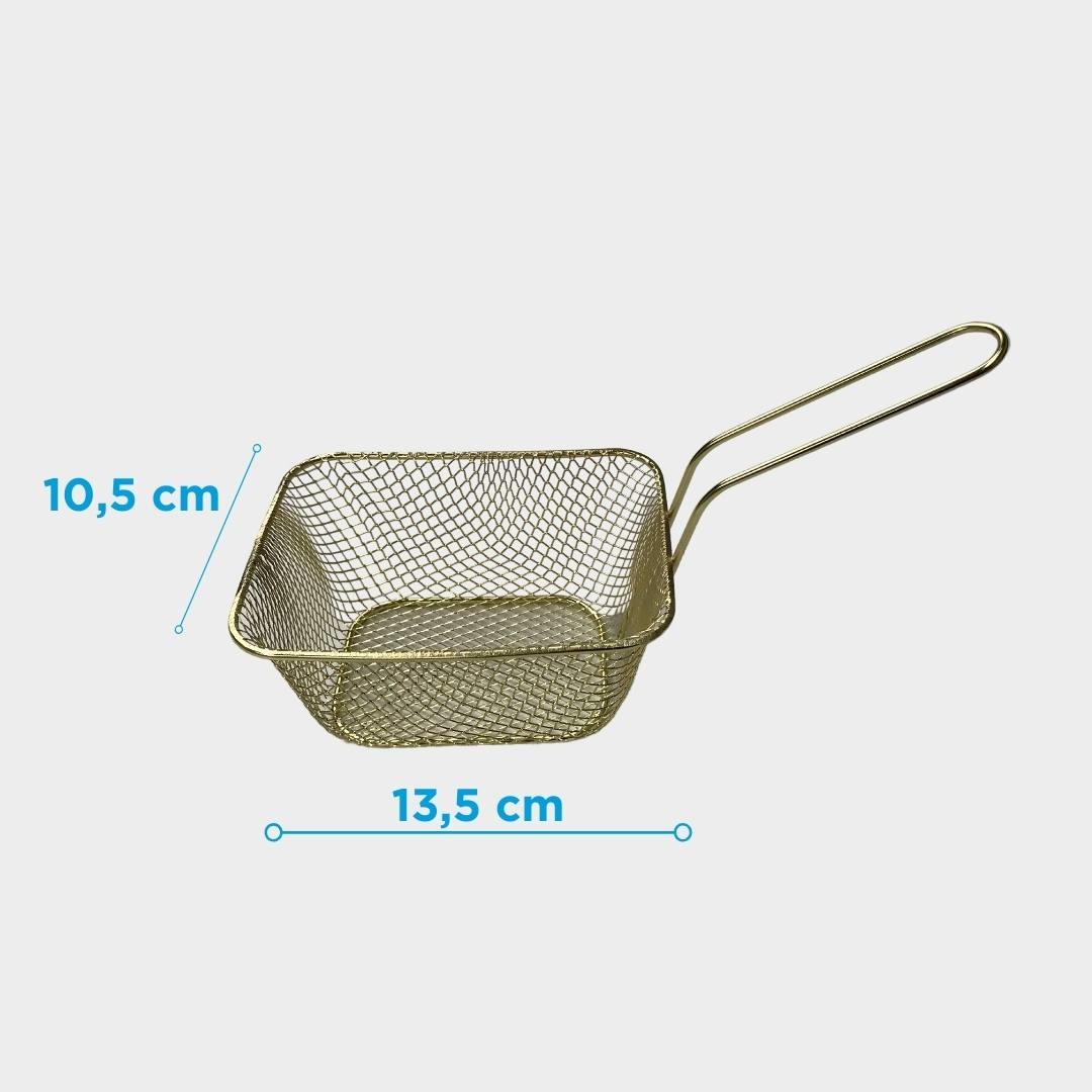 Mini Mandje met greep - RVS - Zilver of goud
