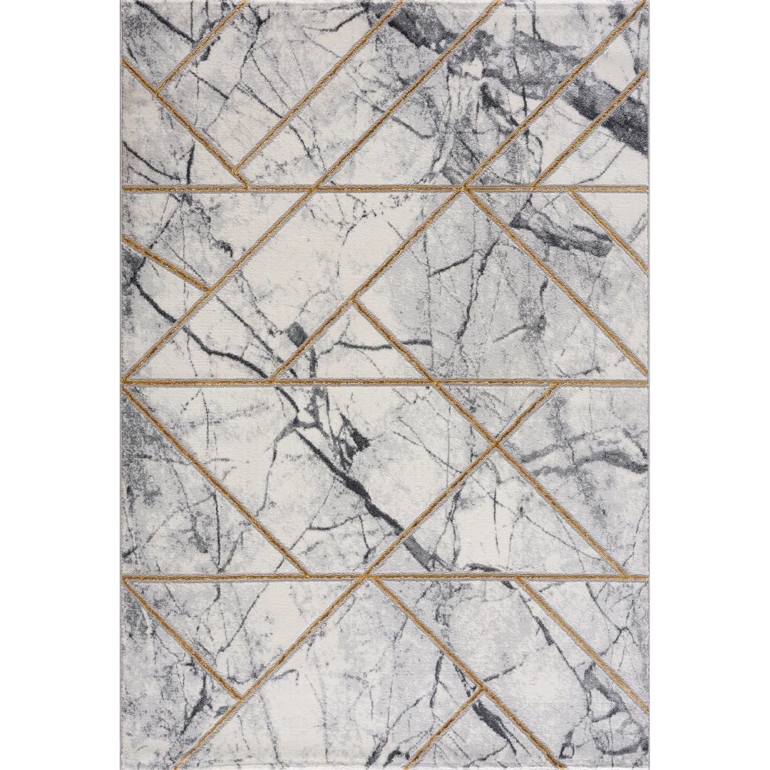 Tapis Pera Gris clair - Lignes dorées I Magic Floors