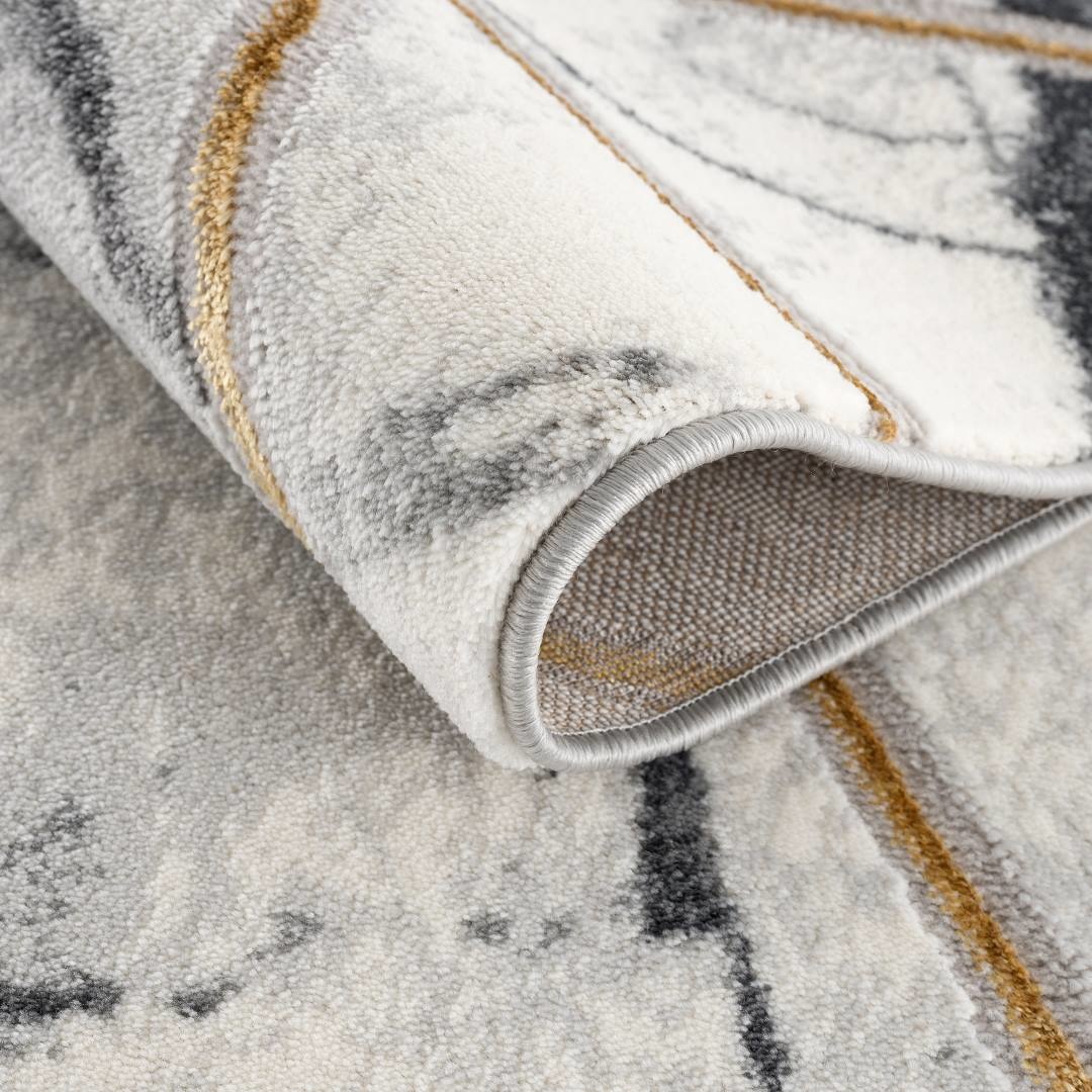 Tapis Pera Gris clair - Lignes dorées I Magic Floors