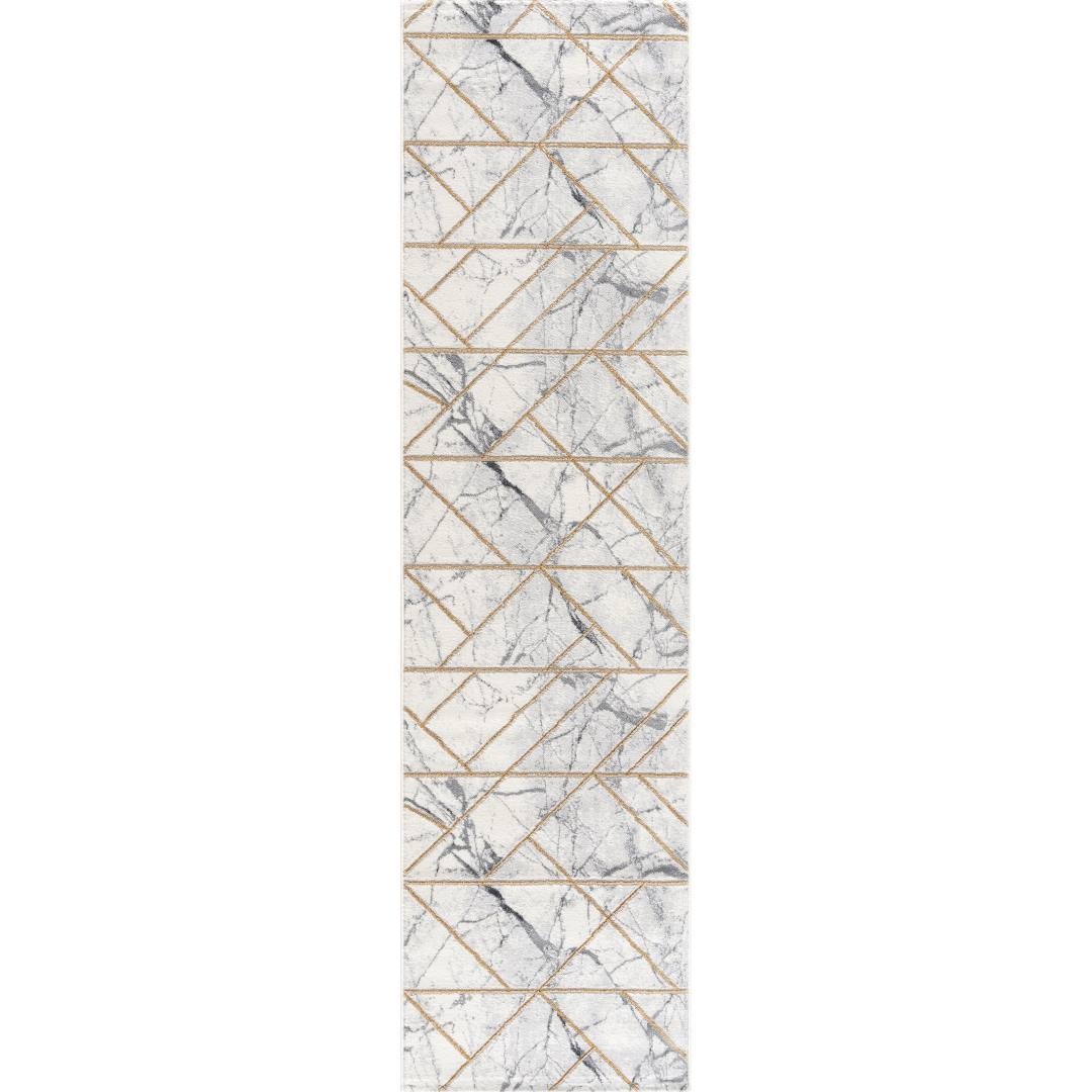 Tapis Pera Gris clair - Lignes dorées I Magic Floors