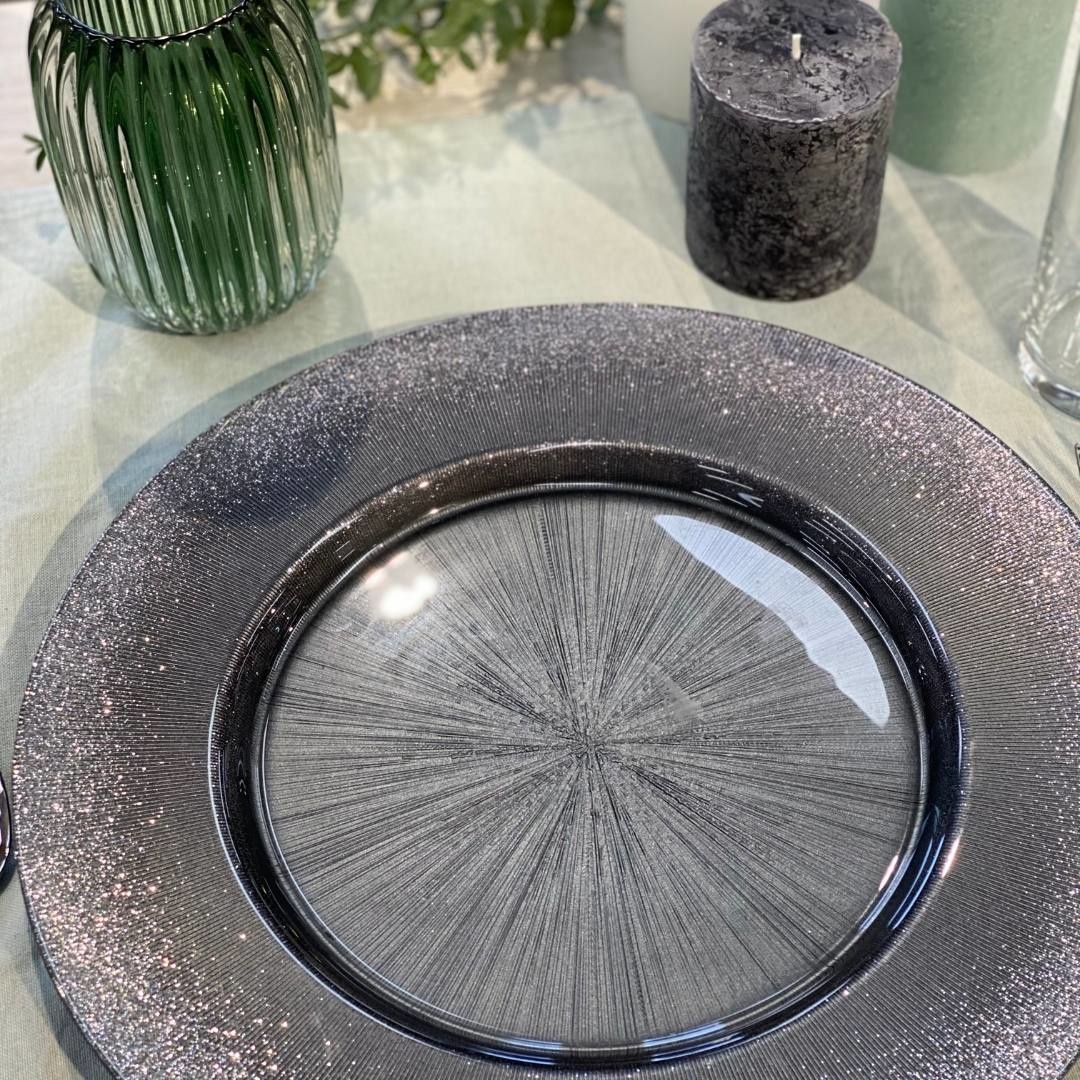 Elit Big Silver Smocked Plate Ø 33x2.3 cm