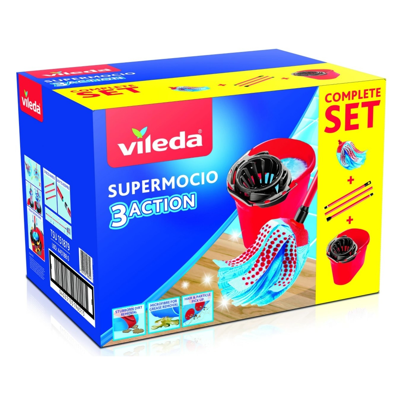 Vileda Supermocio 3 Action Set De Nettoyage Vadrouille Mop Systeme D Kadizi