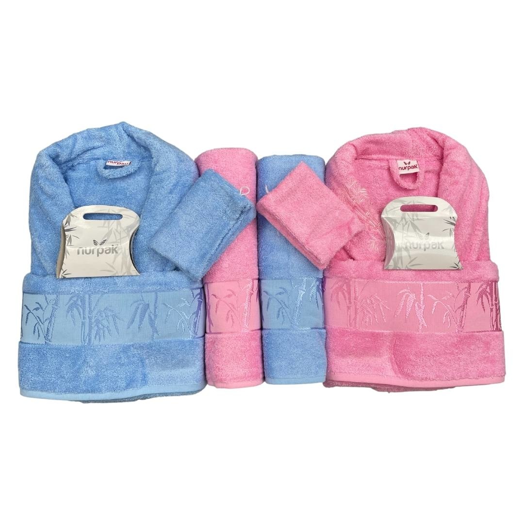Family Bathrobe Set Bamboo 10 pcs Kadizi