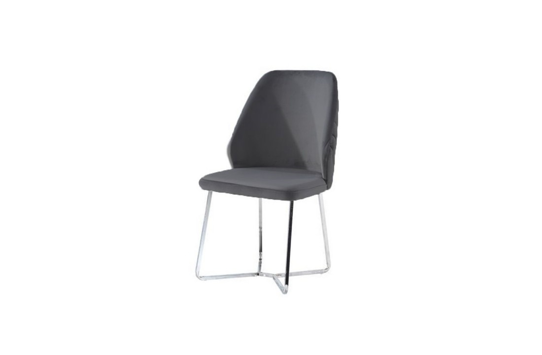2x Chaise de salle à manger Rover - Gris foncé - Pieds en métal