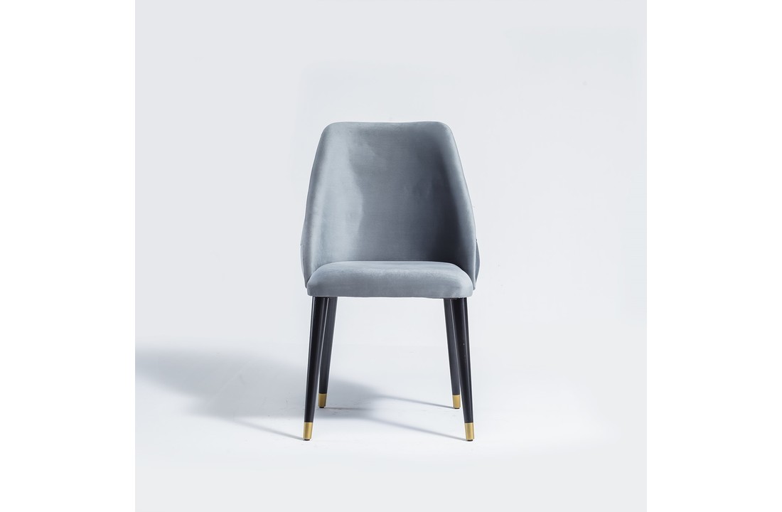 2x Chaise de salle à manger Flora - Gris - Pieds en bois