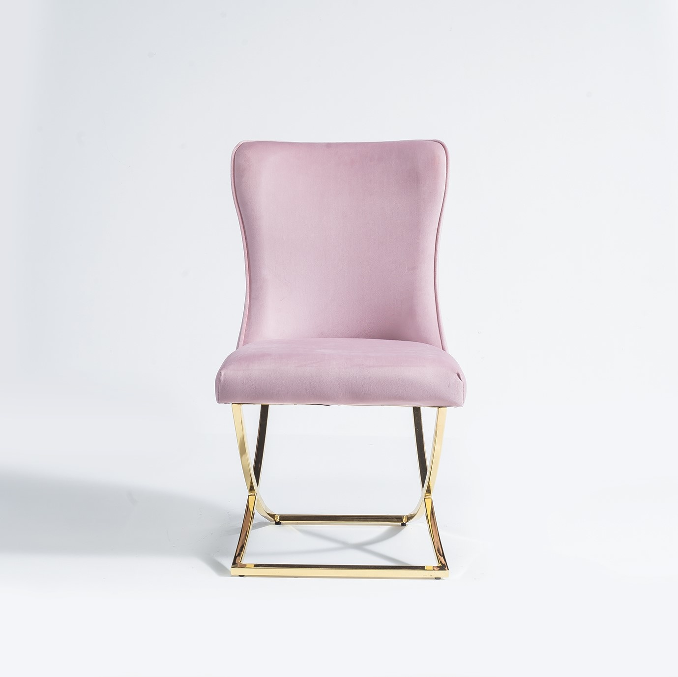 2x Chaise de salle à manger Rixos - Rose - Pieds en metal