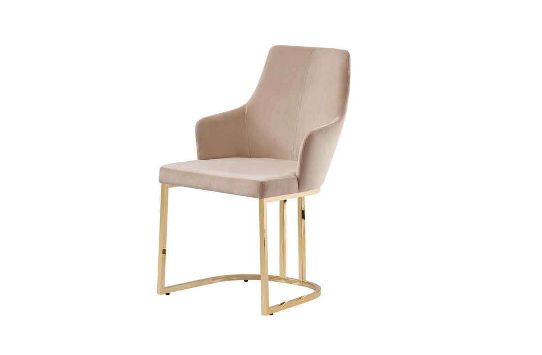 Elegante Stoel Taupe - Gouden U poten DT-KC003-R45-6