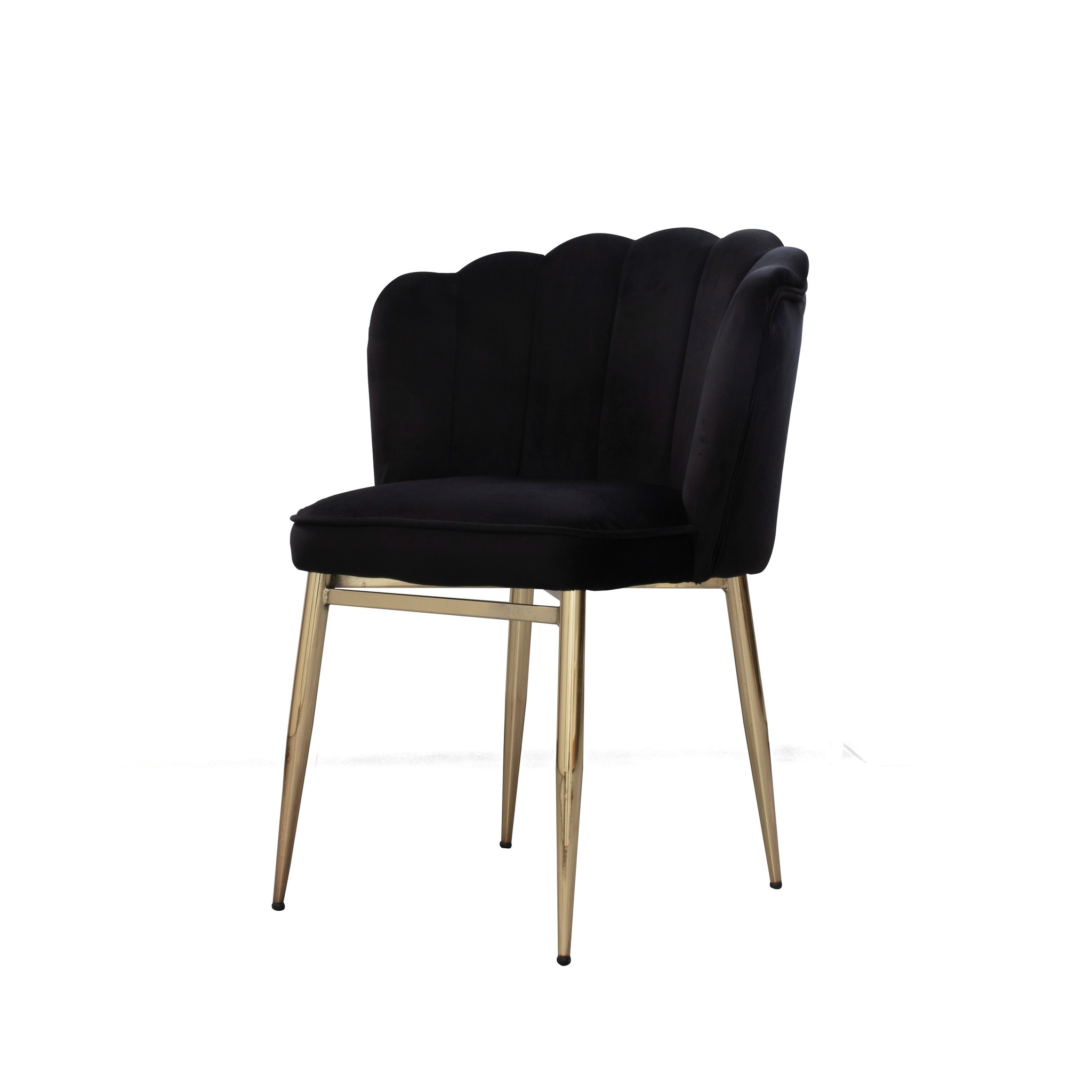 2x Chaise de salle à manger Flower - Noir - Pieds en metal