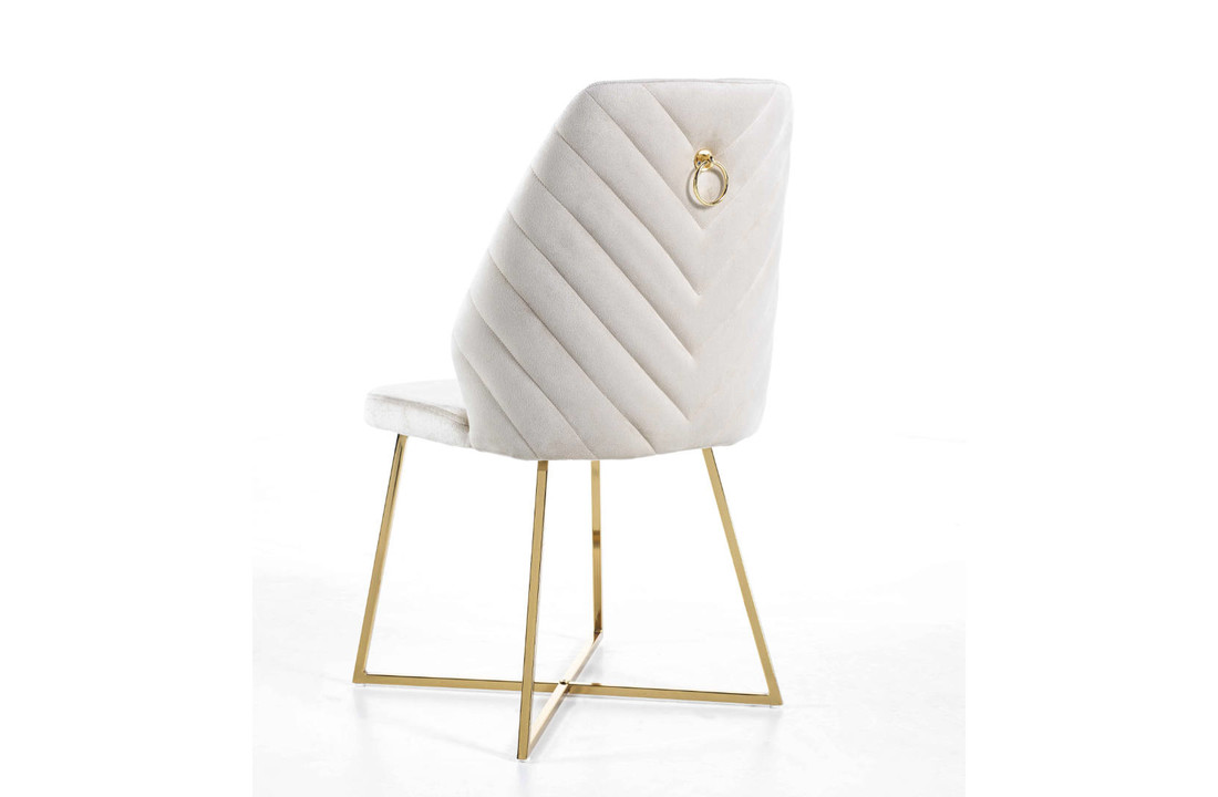 2x Chaise de salle à manger - Rover Beige- Pieds en métal