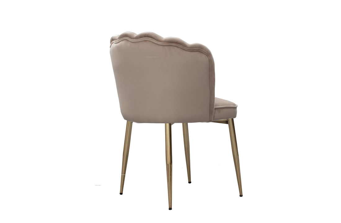 2x Chaise de salle à manger Flower - Beige - Pieds en metal