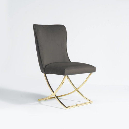Dining Chair Rixos Dark Gray Metal Legs Kadizi Dining Chair Rixos Dark Gray Metal, Gray Metal Kitchen Chairs