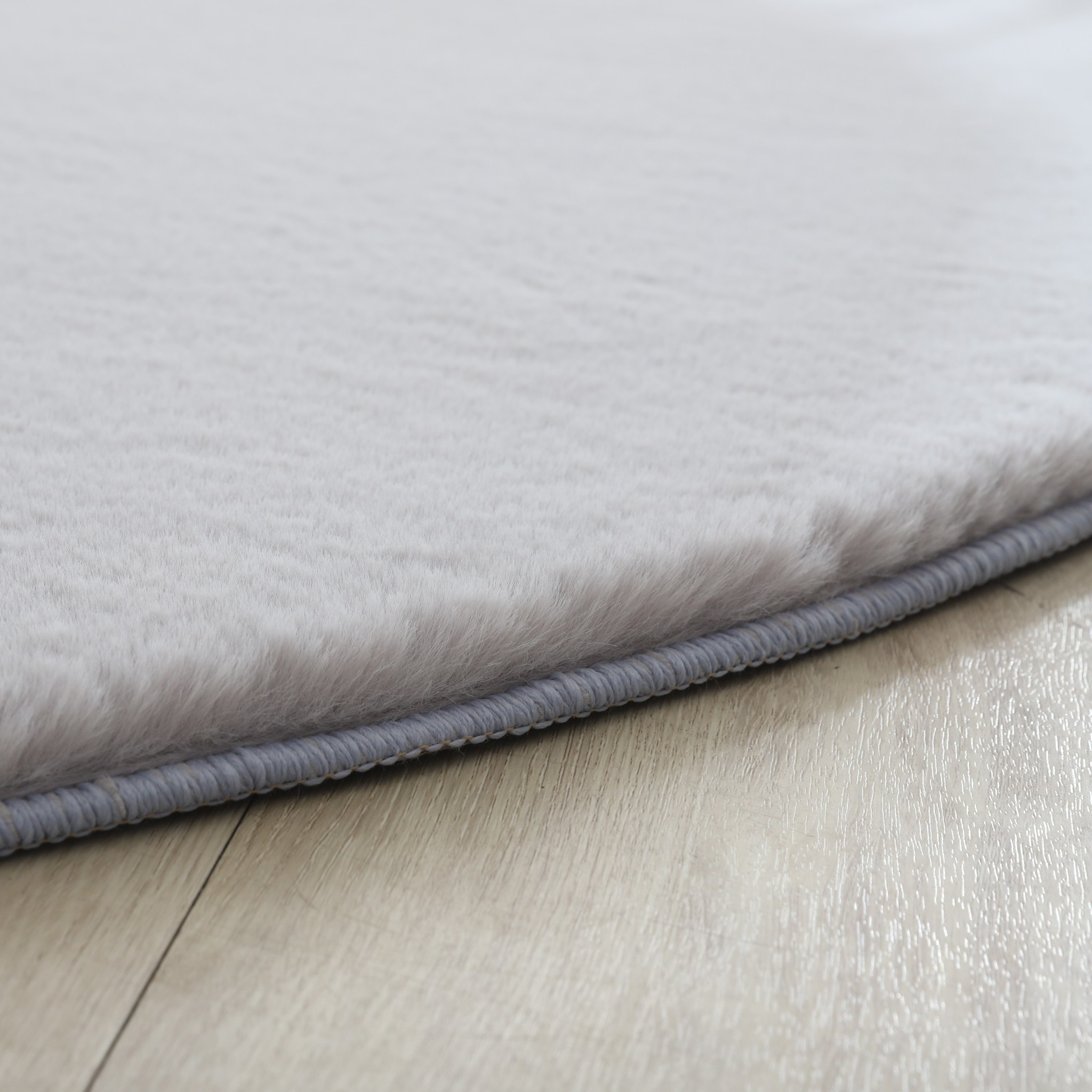 Tapis rond - Lapin doux - Gris clair