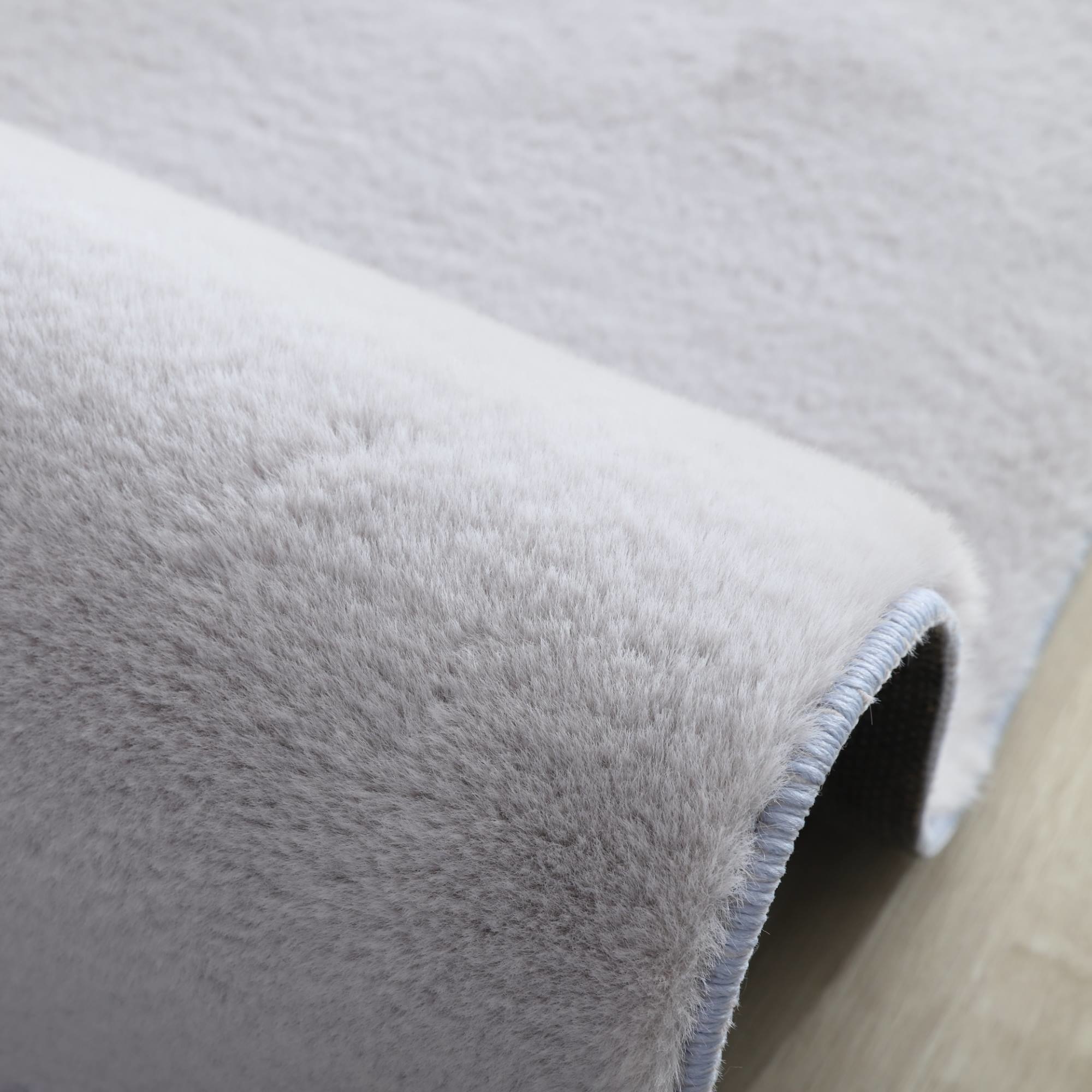 Tapis Rectangulaire Rabbit doux - Gris clair