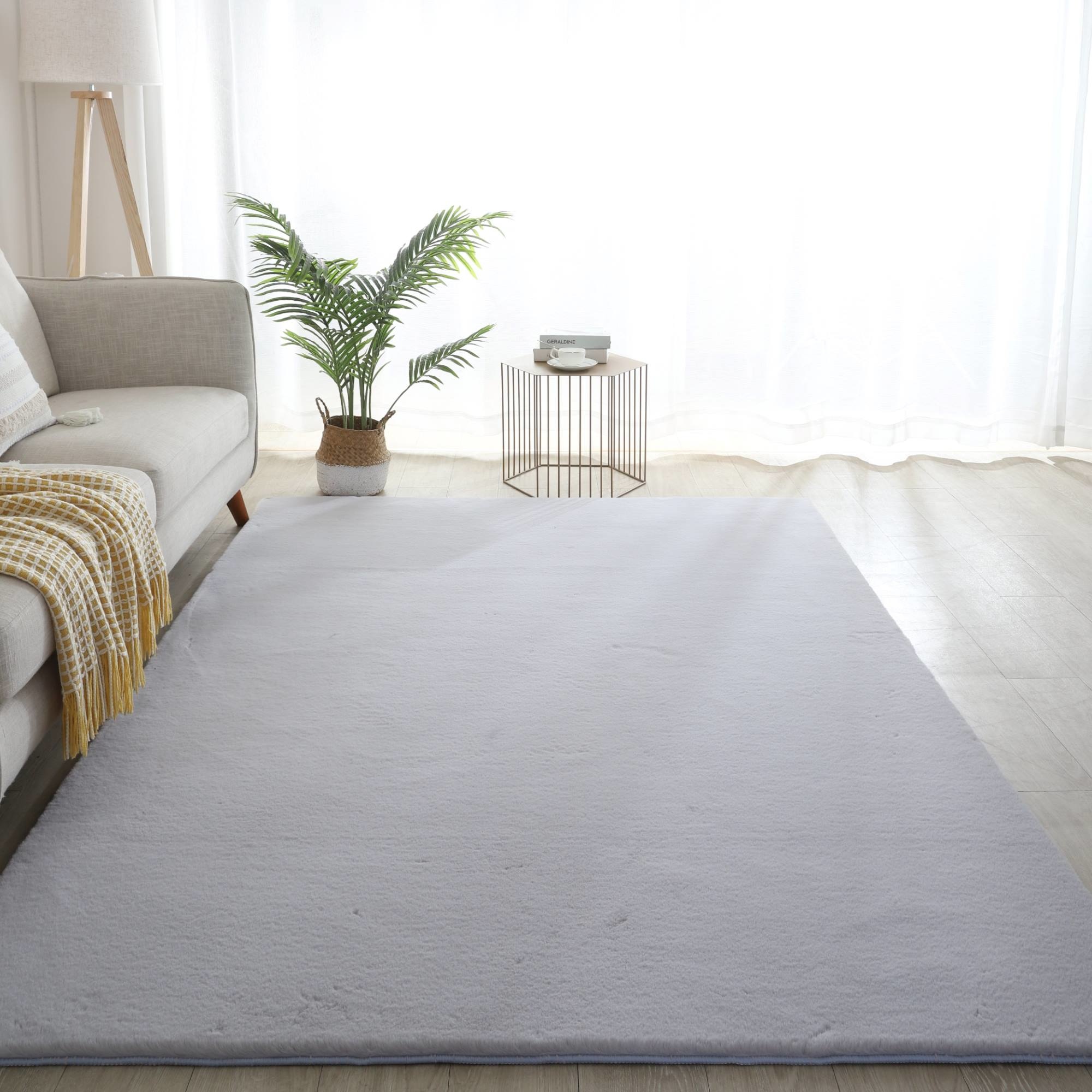 Tapis Rectangulaire Rabbit doux - Gris clair