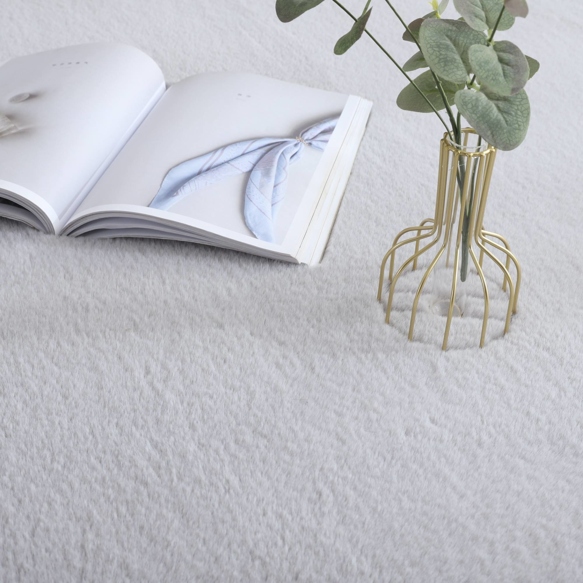 Tapis Rectangulaire Rabbit doux - Gris clair